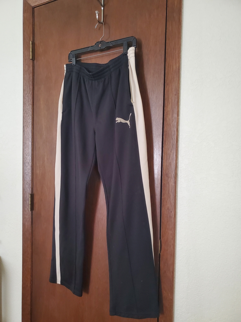 Special "Edition" Puma Black Sweatpants with Cream Side Panels for Men